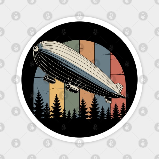 Zeppelin Retro Strips Vintage Airship Magnet by JessArty